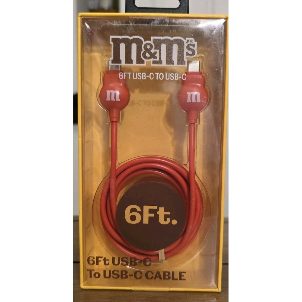 M & M CANDY 6' ft Orange CHARGING USB-C‎ CABLE To USB-C Official Licensed NIB